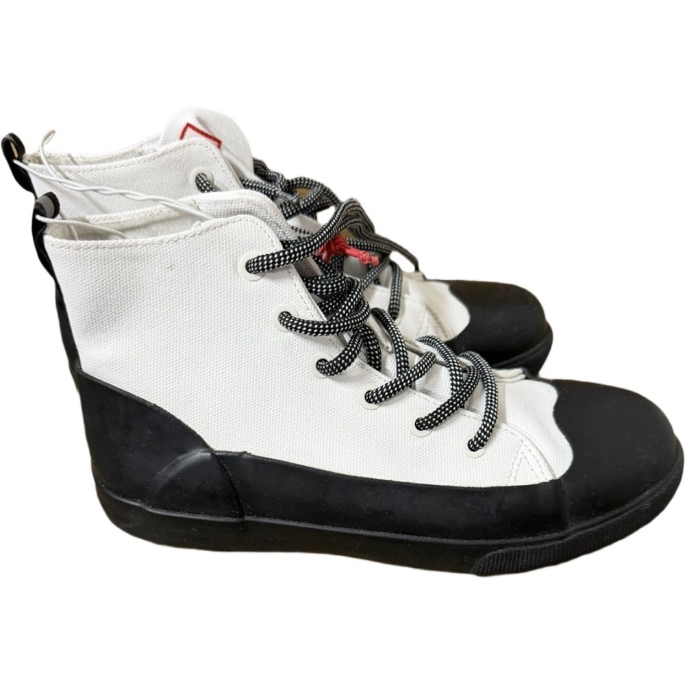 Hunter for Target Dipped Canvas High Ankle White Black Sneaker Boots 5 Women NWT